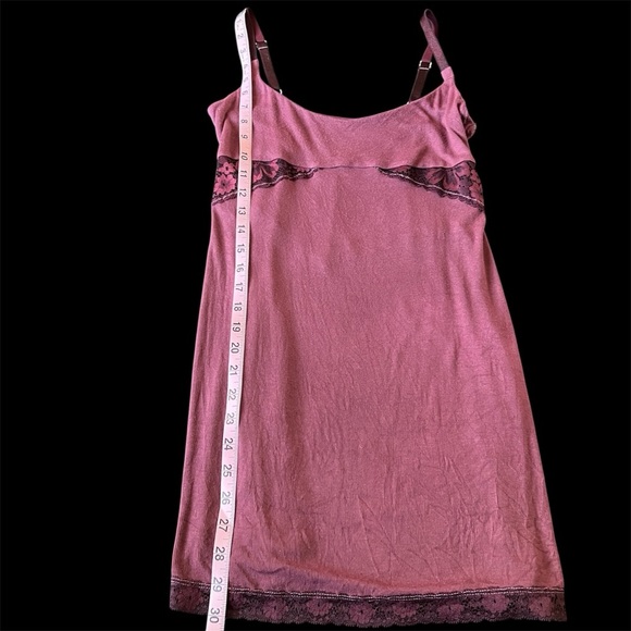 Victoria’s Secret Y2K Slip Dress Burgundy Lace Trim Coquette Mini - Picture 11 of 14